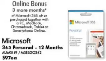 The Good Guys Microsoft 365 Personal AUMS119/MSESDO342 offer