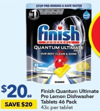 Ritchies Finish Quantum Ultimate Pro Lemon Dishwasher Tablets offer