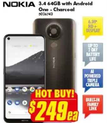 The Good Guys Nokia 3.4 64GB 5026743 offer