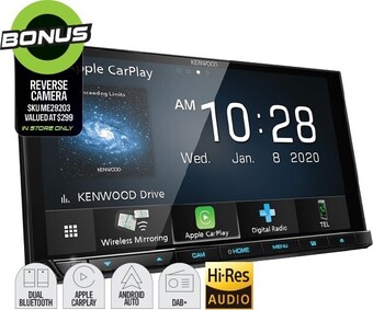 Autobarn Kenwood 6.8” 200W HD AV DAB+ Wireless Carplay™ Android Auto Receiver offer