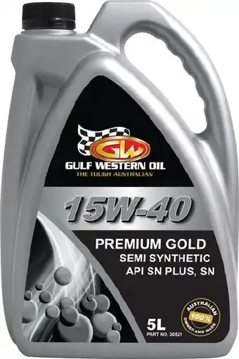 Autobarn Gulf Western Premium Gold 15W40 5LT offer