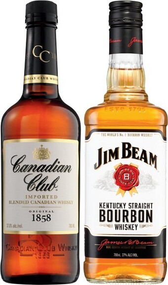 IGA Canadian Club Whisky or Jim Beam White Label Bourbon 700mL offer