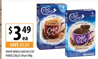 Supabarn White Wings Cake in a Cup Range 220g offer