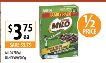 Supabarn Milo Cereal Range 660/700g offer