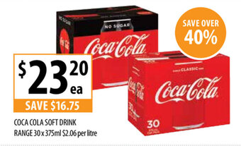 Supabarn Coca Cola Soft Drink Range 30x375ml offer