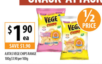 Supabarn Ajitas Vege Chips Range 100g offer