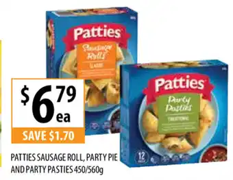 Supabarn Patties Sausage Roll, Party Pie and Party Pasties 450-560g offer