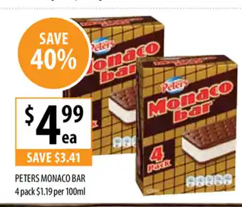 Supabarn Peters Monaco Bar 4 Pack offer