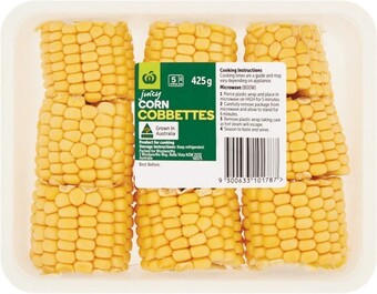 Woolworths Australian Corn Cobbettes 425g Pack offer