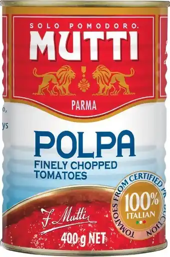Woolworths Mutti Polpa Tomatoes Chopped 400g offer