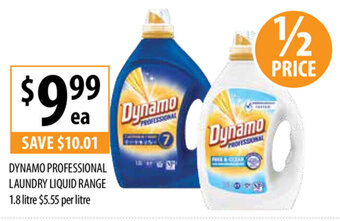 Supabarn Dynamo Professional Laundry Liquid Range 1.8 Litre offer