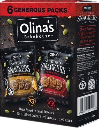 Olina’s Snackers 170g Pk 6