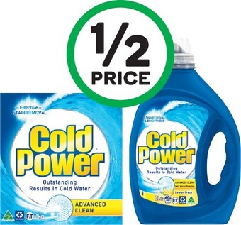 Woolworths Cold Power Advanced Clean Laundry Liquid 1.8-2 Litre or Powder 1.8-2 kg offer