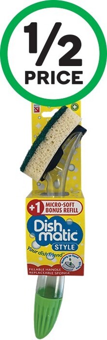 Woolworths Dishmatic Sponge Handle with Bonus Refill offer