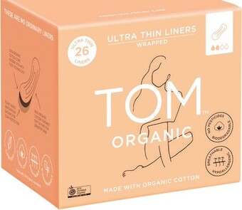 Woolworths TOM Organic Ultra Thin Liners Pk 26 offer