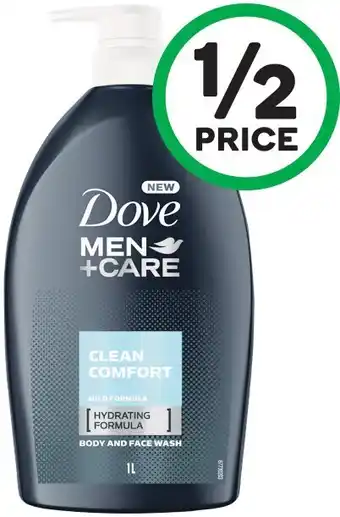 Woolworths Dove Men Care Clean Comfort Body & Face Wash 1 Litre offer