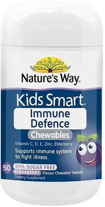 Woolworths Nature's Way Kids Smart Immunity Chewable Tablets Pk 50* offer