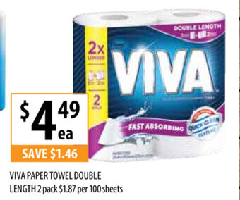 Supabarn Viva Paper Towel Double Length 2 Pack offer