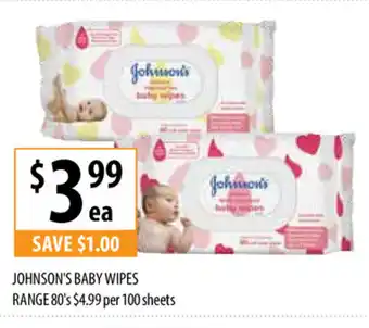 Supabarn Johnson's Baby Wipes Range 80's offer
