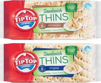 Coles Tip Top Sandwich Thins 200g-240g offer