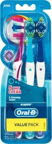 Coles Oral B Complete Clean 5 Way Manual Toothbrush 3 Pack offer