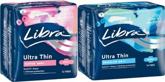Coles Libra Ultra Thin Pads with Wings 12 Pack-14 Pack offer