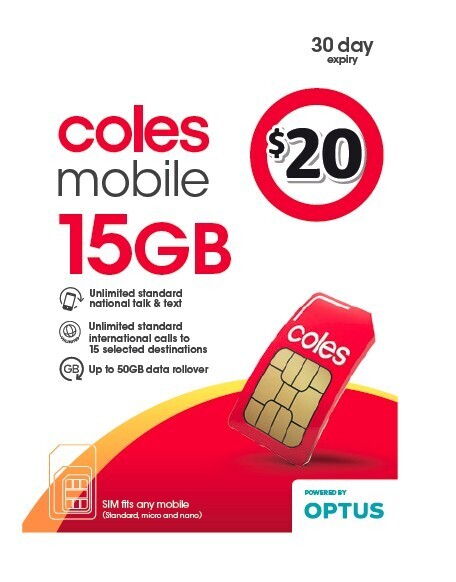 Coles Coles Mobile $20 Prepaid SIM offer