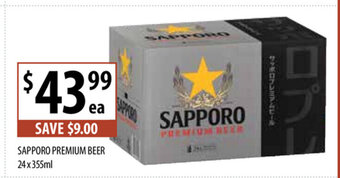 Supabarn Sapporo Premium Beer 24x355ml offer