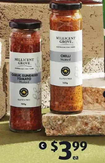 ALDI Millicent Grove Gourmet Mustards 150g offer