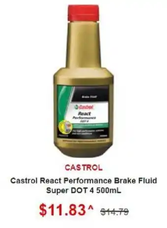 SuperCheap Auto Castrol React Performance Brake Fluid Super DOT 4 500ml offer