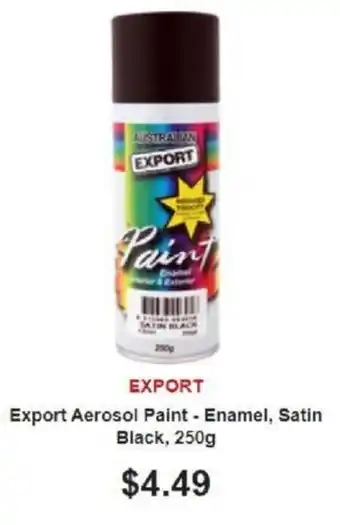 SuperCheap Auto Export Aerosol Paint - Enamel, Satin Black, 250g offer
