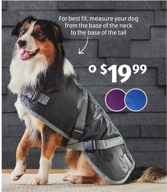 ALDI Dog Jacket - Medium or Large offer