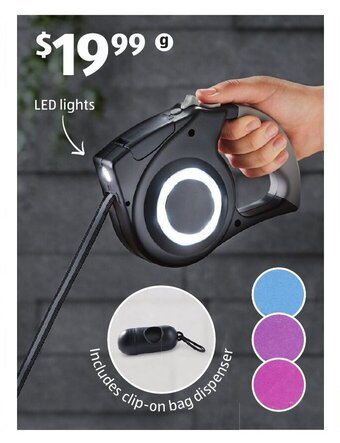 ALDI Retractable Lead with LED Lights offer