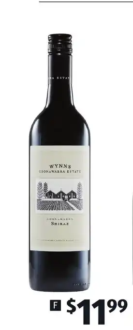 ALDI Wynns Coonawarra Estate Shiraz 2019 750ml offer