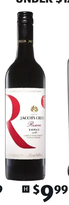 ALDI Jacob's Creek Reserve Limestone Coast Shiraz 2019 750ml offer