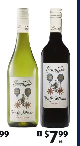 Evans & Tate The Go-Between Chardonnay 2018 or Shiraz 2017 750ml