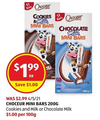 ALDI Choceur Mini Bars 200g offer