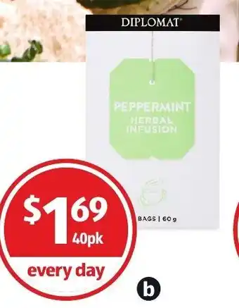 ALDI Diplomat Herbal Infusion Tea Bags 40pk/60g offer