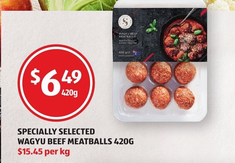 Specially Selected Wagyu Beef Meatballs 420g offer at ALDI