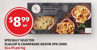 ALDI Specially Selected Scallop & Champagne Gratin 2pk/200g offer