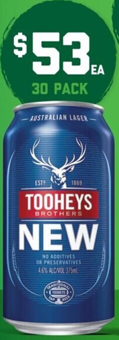 The Bottle O Tooheys New Block Cans 375ml offer