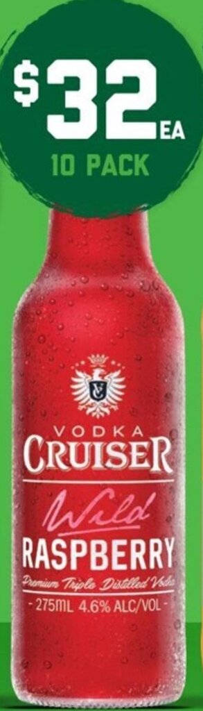 The Bottle O Vodka Cruiser 4.6% Bottles 275ml offer