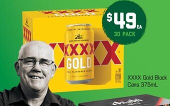 The Bottle O XXXX Gold Block Cans 375ml offer
