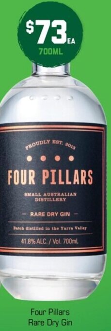 The Bottle O Four Pillars Rare Dry Gin offer
