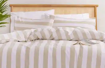 Coles Casa Blanc Striped Quilt Cover Set Queen offer
