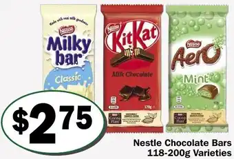Friendly Grocer Nestle Chocolate Bars 118-200g offer