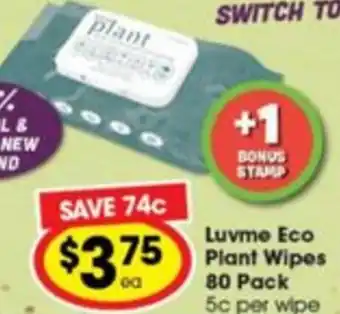 Ritchies Luvme Eco Plant Wipes offer