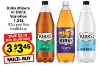 Ritchies Kirks Mixers or Drink offer