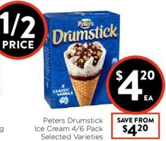 Foodworks Peters Drumstick Ice Cream 4/6 Pack offer