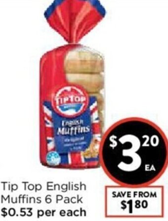 Foodworks Tip Top English Muffins offer